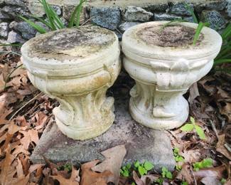 Pair of concrete plant stands
