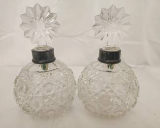 Pair of crystal decanters and Waterford stoppers
