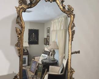 Wood gold framed vintage mirror as is

