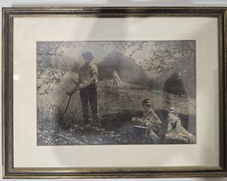 Framed print of farm work
