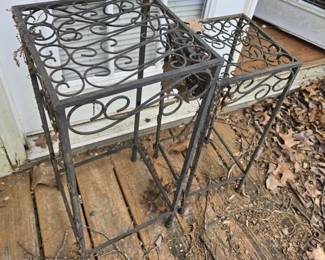 Pair of metal plant stands
