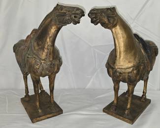 Pair of Large 19th Century Decorative Horses
