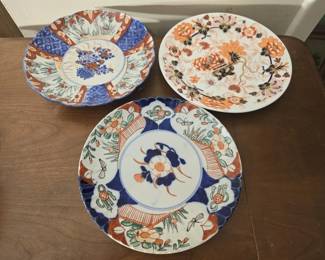 Lot of 3 Vintage Asian hand painted plates
