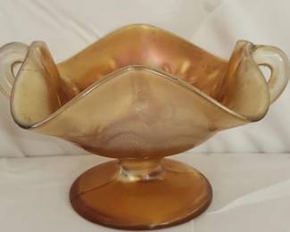 Antique Carnival Glass Footed Dish
