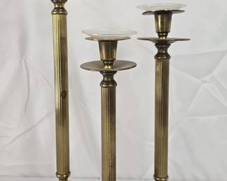 Set of 3 Brass Candle Stick Holders
