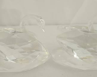 Pair of Swarovski Crystal Geese Paper Weights
