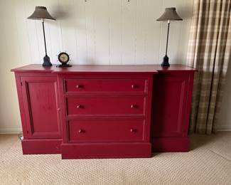 red painted sideboard cabinet