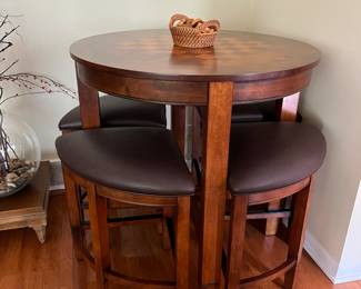 high top game table and stools