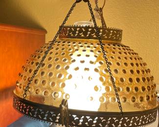 Hobnail Amber Parlor Lamp