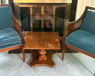 Pair of Regency Style Armchairs With Complementing Table