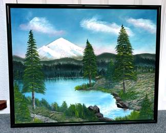 Nancee Signed Oil On Canvas Mountain Scene