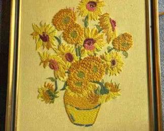 Vincent van Gogh Sunflowers Yarn Art