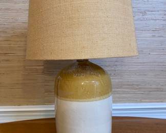 Table Lamp Made From Joseph Hull Wine & Spirit Merchant Salt Glazed Stone Ware Jug
