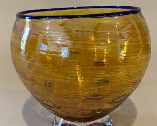 Handblown Art Glass Vase With Millefiori Inclusion, Signed GGS
