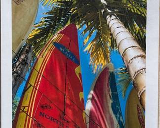 Framed Canvas Print Of Maui Surfboards
