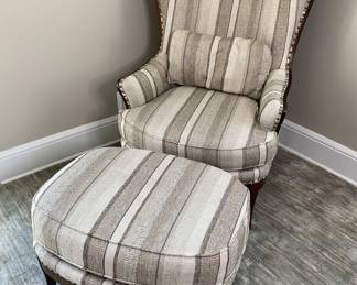 Arhaus Portsmouth Wing Chair And Ottoman
