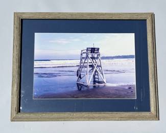 Framed Unknown Artist, Life Guard Tower, Photograph On Paper, Circa 2000
