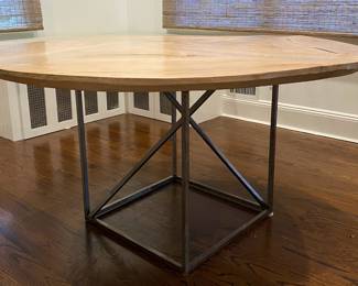 ABC Carpet Round Dining Table With Butterfly Joint Accents
