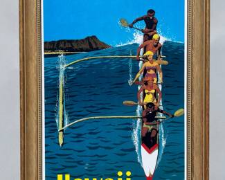 Stan Galli United Air Lines Hawaii Framed Poster