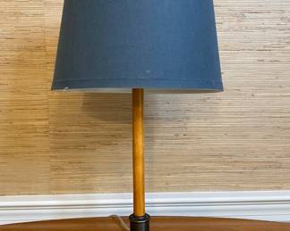 Pottery Barn Teen Wood And Black Metal Base Table Lamp
