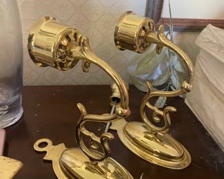 Brass sconces 