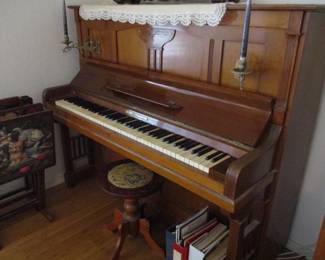 Antique Hans Hildebrandt  German Piano with built in candle holders