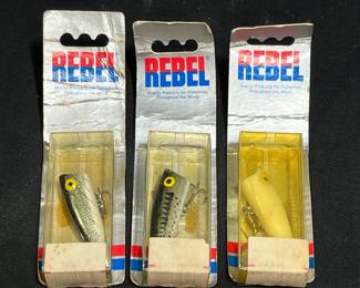 3 NIB Rebel Pop R Popper Surface Fishing Lures