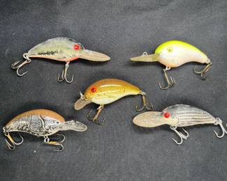 3 Rebel Mid Wee R & 2 Bomber Bass Fishing Lures