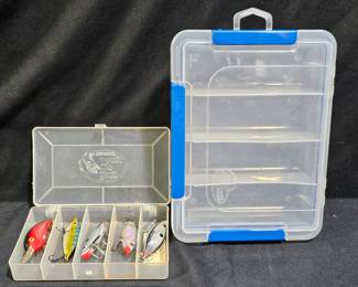 Plano & Bass Pro Shop Tackle Storage & 5 Lures