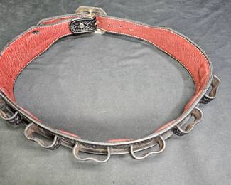 Leather/Wood Bullet Holder & Leather Ammo Belt