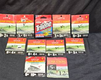 NEW Berkley Trilene Line & 10 Orvis Tapered Leader