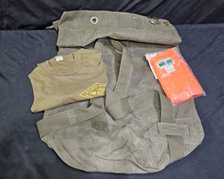 Large Duffel Bag, T-Shirt, & Orange Safety Vest