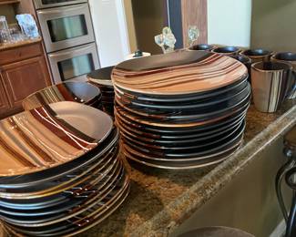 Brown toned place settings 