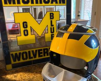 Michigan State stained glass $28
Football helmet chip and dip server $18