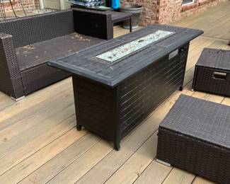 Outdoor glass bead fireplace $250
Outdoor Lounger $175
Footstools $20 each