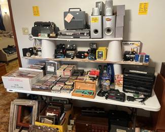 Stereos , electronics, Super 8 movie projector, CD's, DVD's, 8 track tapes, cassettes, more!
