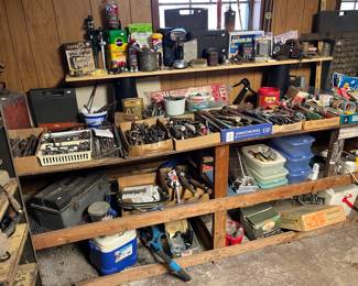 Another counter full of hand tools