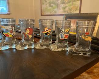 Vintage MCM Italian glass boot shot glasses by Mod Dep