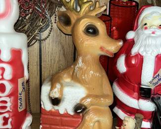 RARE vintage 14" plastic light-up Rudolph 