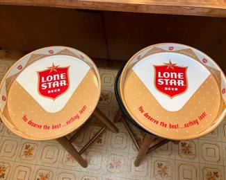 1960's LONE NSTAR BEER TRAYS - one is excellent and one mild scratches