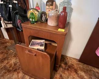 Vintage pull-out sewing machine cabinet
