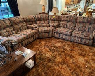 Large Lane recliner sectional w/ RELAXOR MASSAGE (feels great!) And also has a full-size sleeper!
