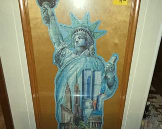 Framed puzzle of lady Liberty