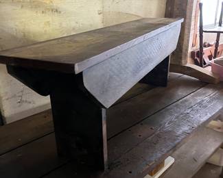 Dozens of primitive benches