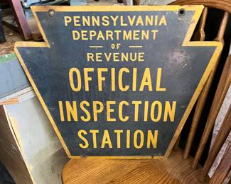 Pennsylvania Department of Revenue Official Inspection Station KEYSTONE Sign