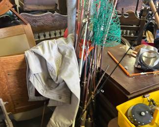 Large selection of fishing poles