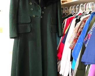 Mid Century Green Wool Coat