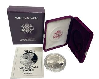 1993 P Silver American Eagle Dollar Proof Coin & Uncirculated Mint W/COA 1oz .999
