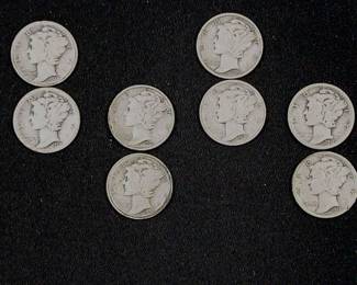 17 US Silver Mercury Dimes * Coins
