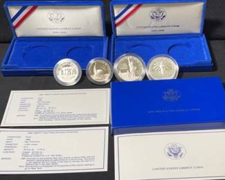 2 Sets 1986 United States Liberty Coins * Silver Dollar & Half Dollar
